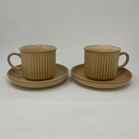 Denby Chorus (retired) Stoneware Teacups & Saucers (Set of 2) - Picture 2 of 6